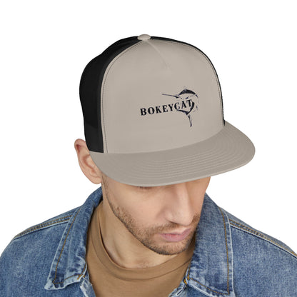 BokeyCat 5 Panel Trucker Cap  Embroidery Logo