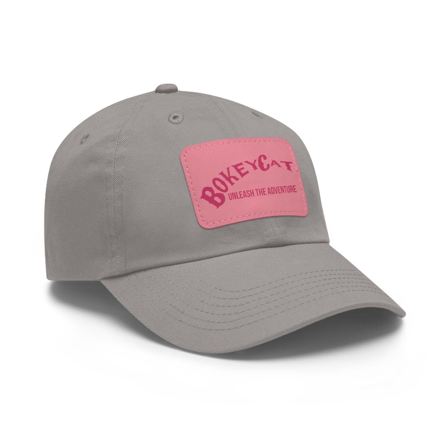 BokeyCat Dad Hat with Leather Patch (Rectangle)