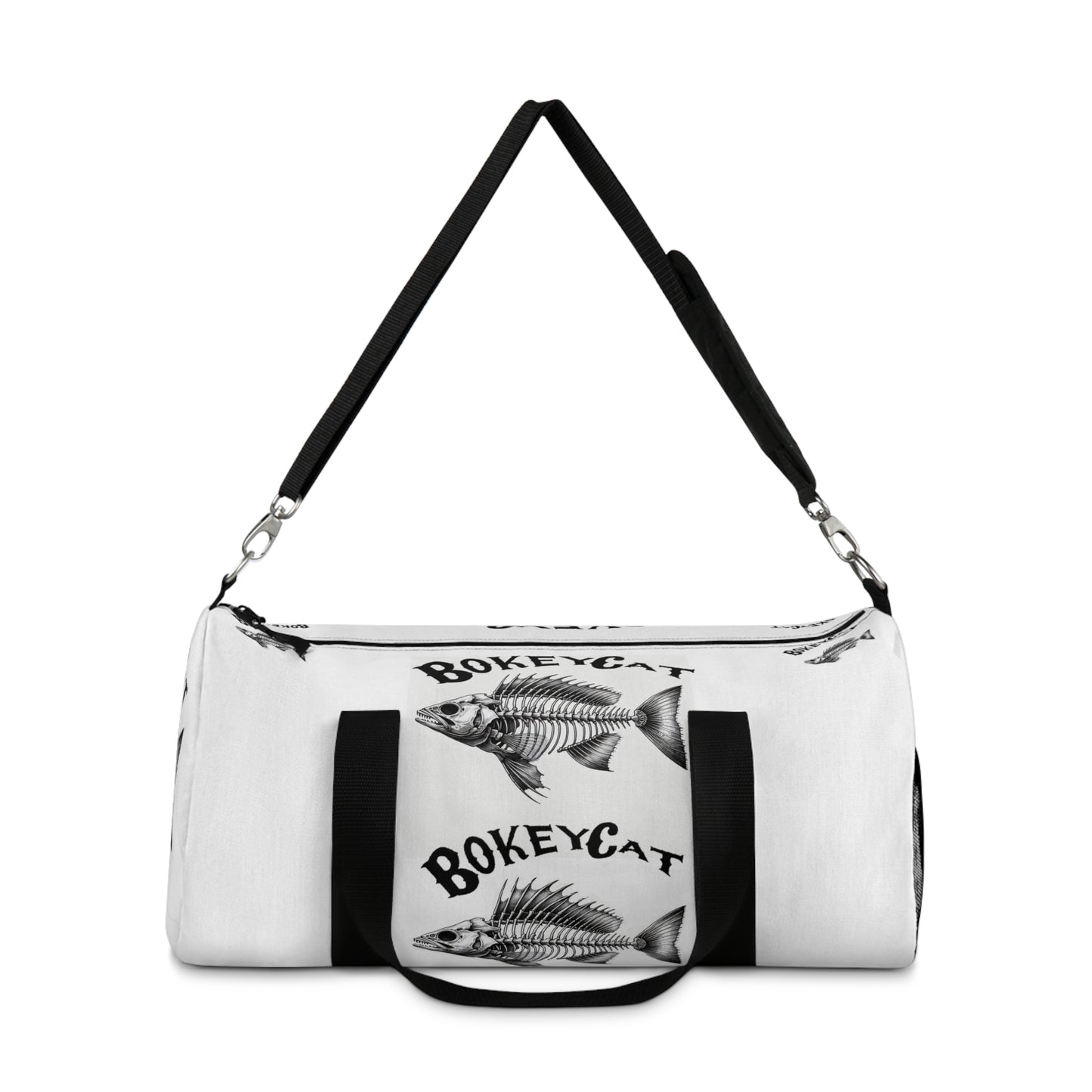 BokeyCat Fish Skeleton Duffel Bag | Gym Travel Luggage, Fishing Gear Bag,