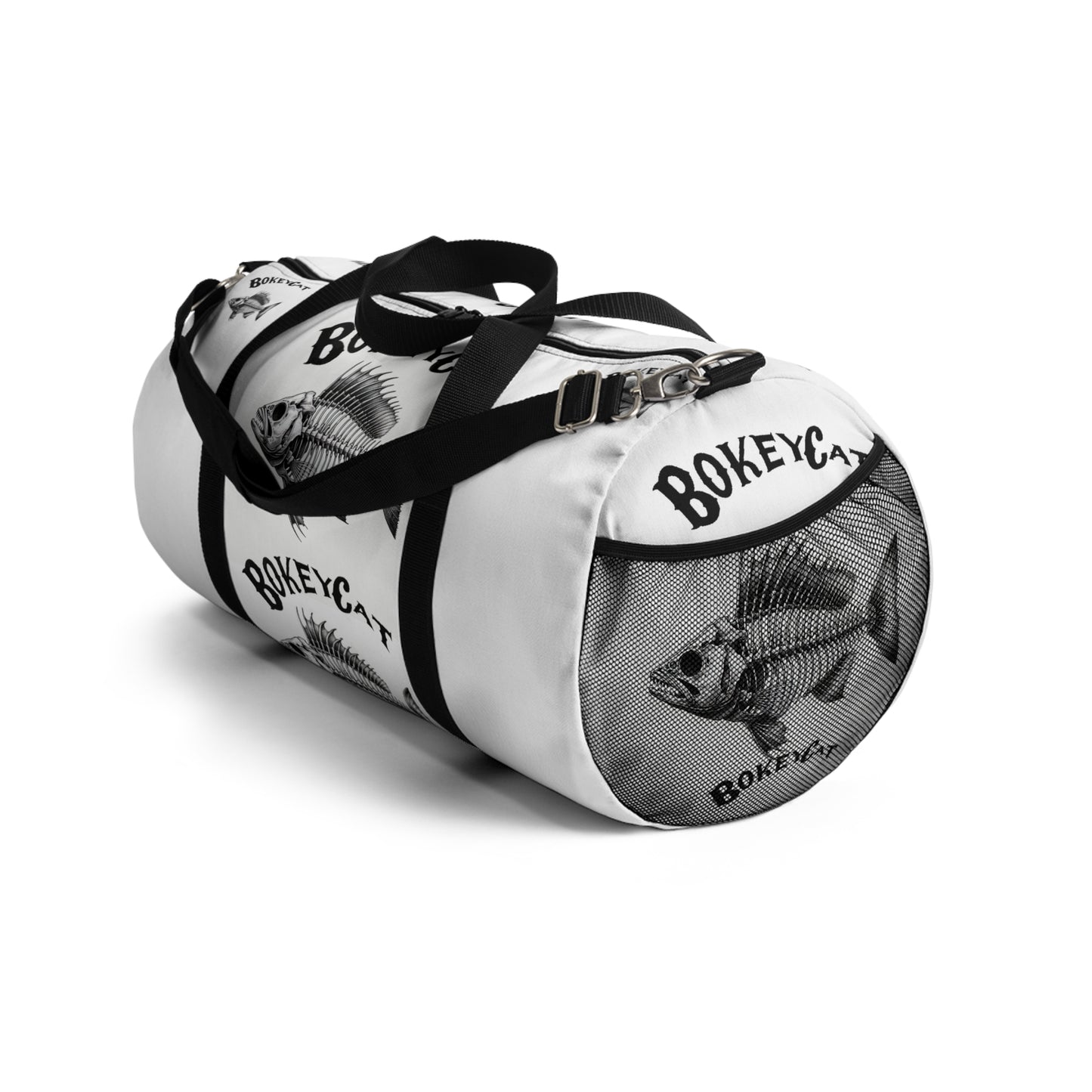 BokeyCat Fish Skeleton Duffel Bag | Gym Travel Luggage, Fishing Gear Bag,