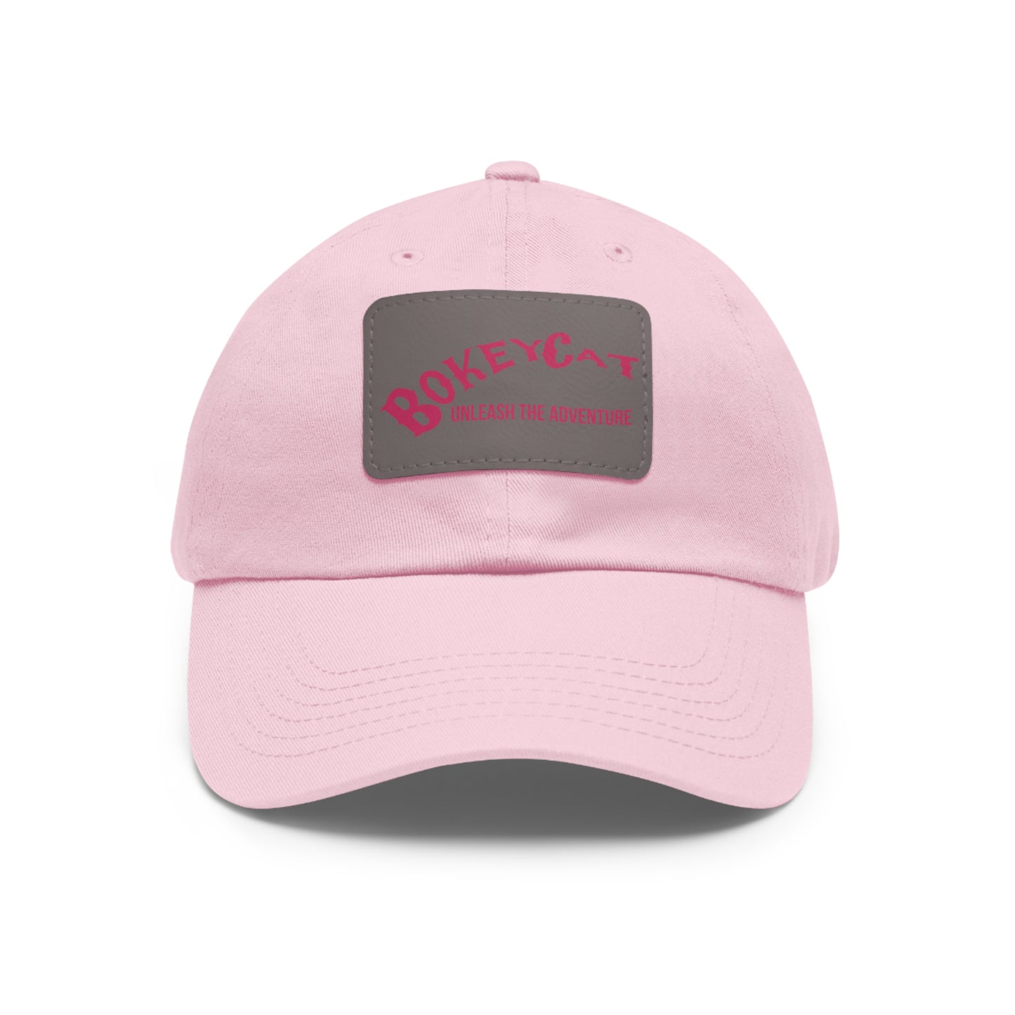 BokeyCat Dad Hat with Leather Patch (Rectangle)