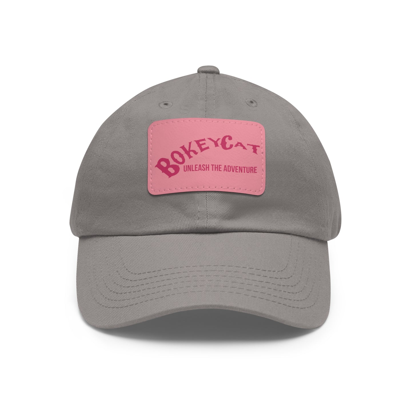 BokeyCat Dad Hat with Leather Patch (Rectangle)