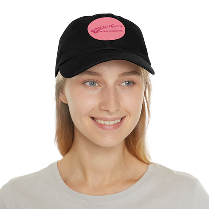 BokeyCat Dad Hat with Leather Patch (Round)