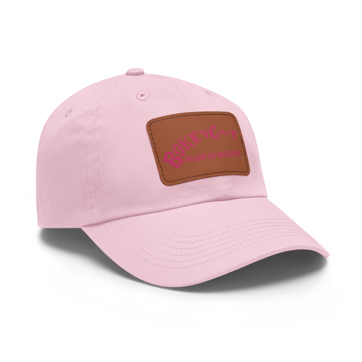 BokeyCat Dad Hat with Leather Patch (Rectangle)