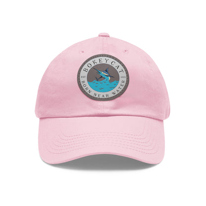 BokeyCat Dad Hat with Leather Patch (Round)