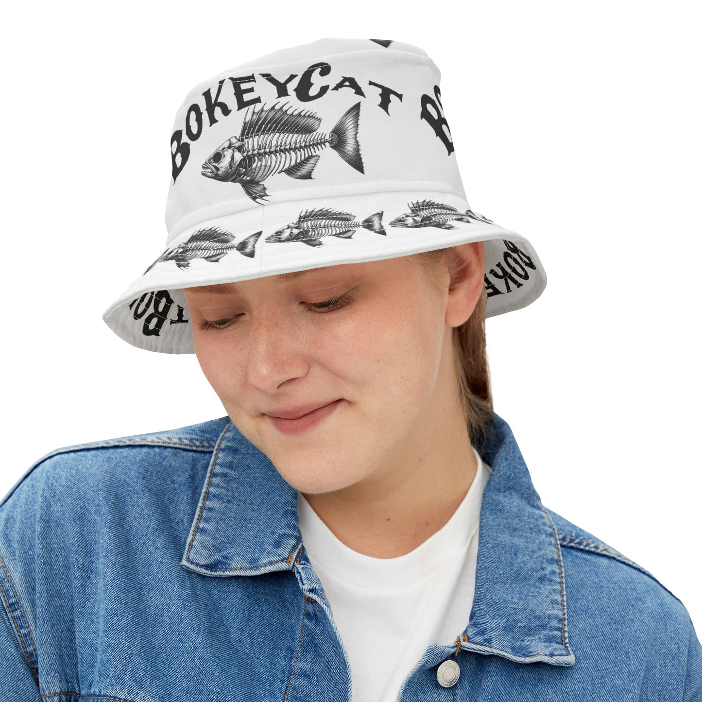 BokeyCat Bones Bucket Hat. Price reduced to offset shipping cost.