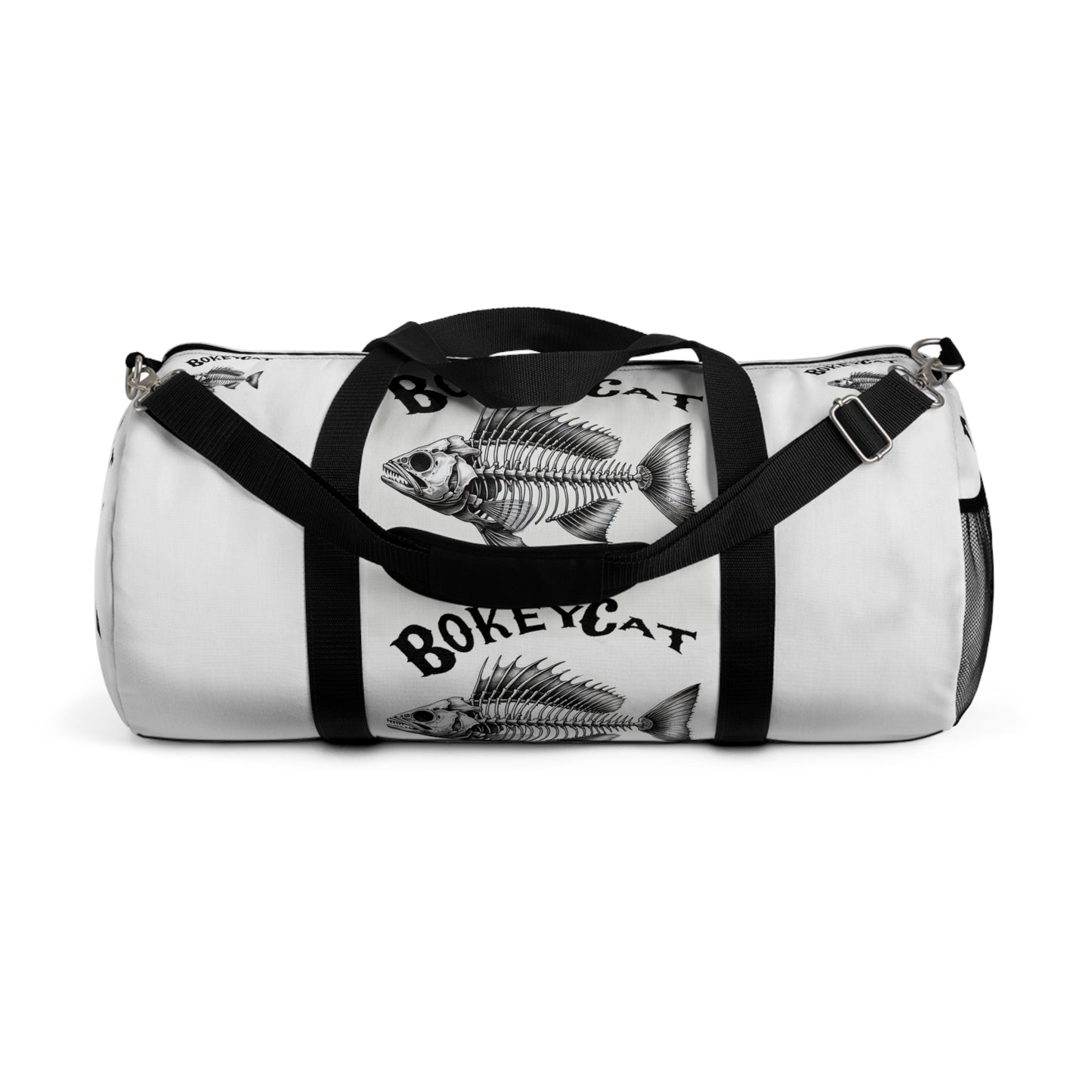 BokeyCat Fish Skeleton Duffel Bag | Gym Travel Luggage, Fishing Gear Bag,