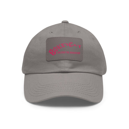 BokeyCat Dad Hat with Leather Patch (Rectangle)