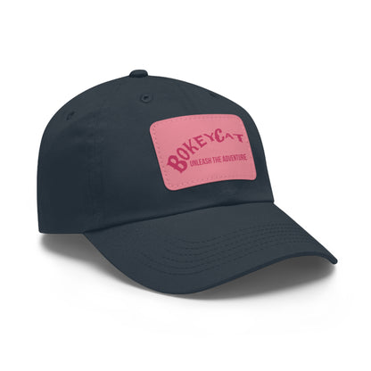 BokeyCat Dad Hat with Leather Patch (Rectangle)