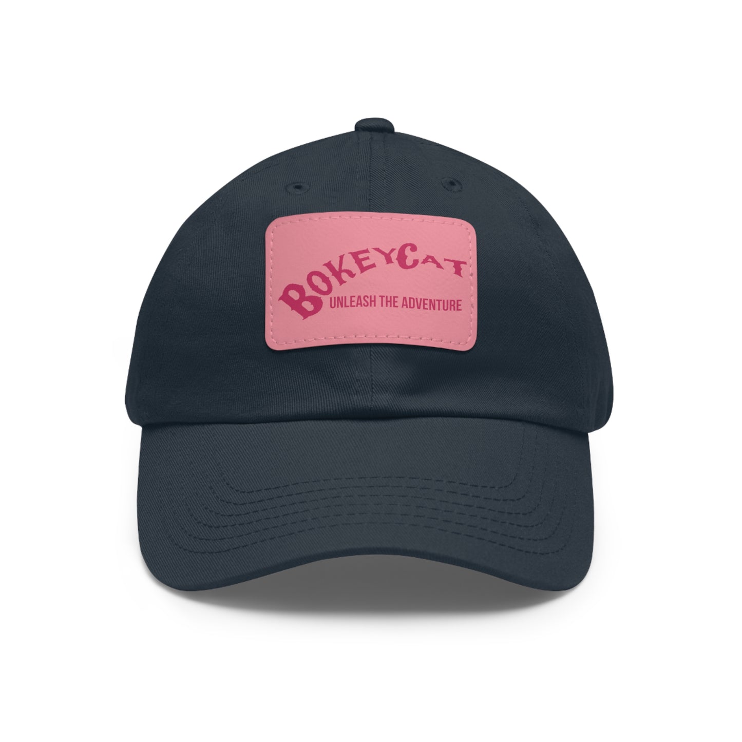 BokeyCat Dad Hat with Leather Patch (Rectangle)