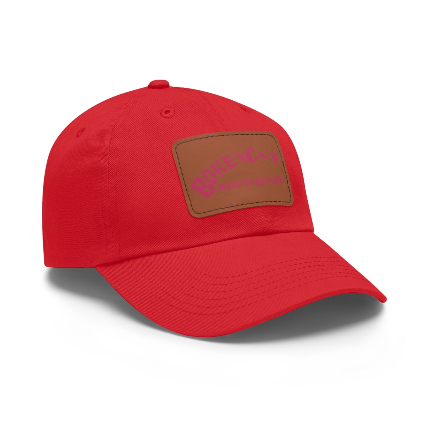 BokeyCat Dad Hat with Leather Patch (Rectangle)