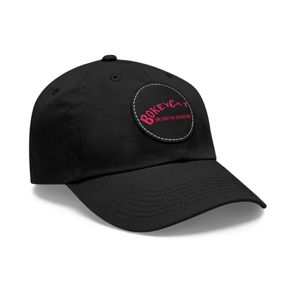 BokeyCat Dad Hat with Leather Patch (Round)