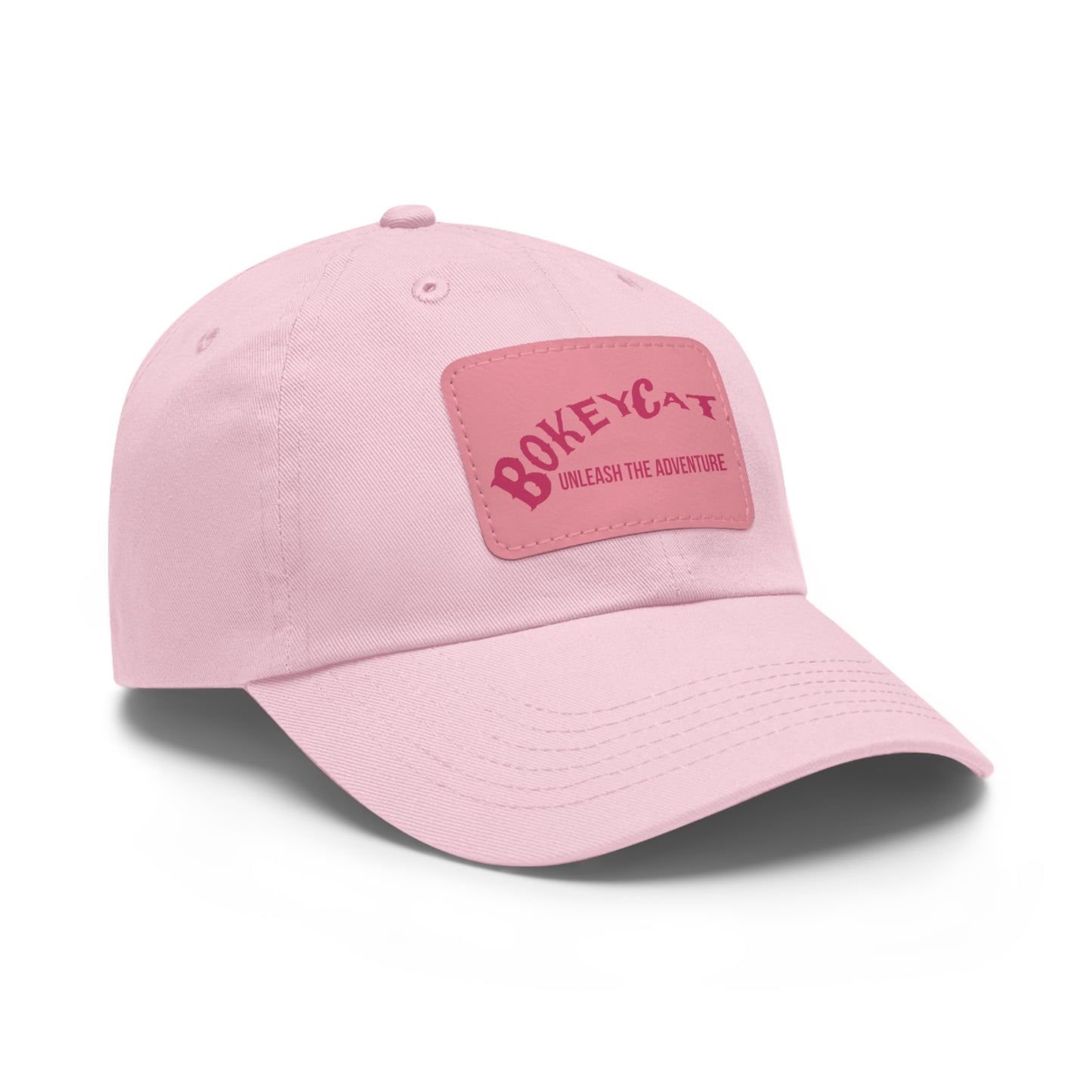 BokeyCat Dad Hat with Leather Patch (Rectangle)