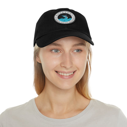 BokeyCat Dad Hat with Leather Patch (Round)