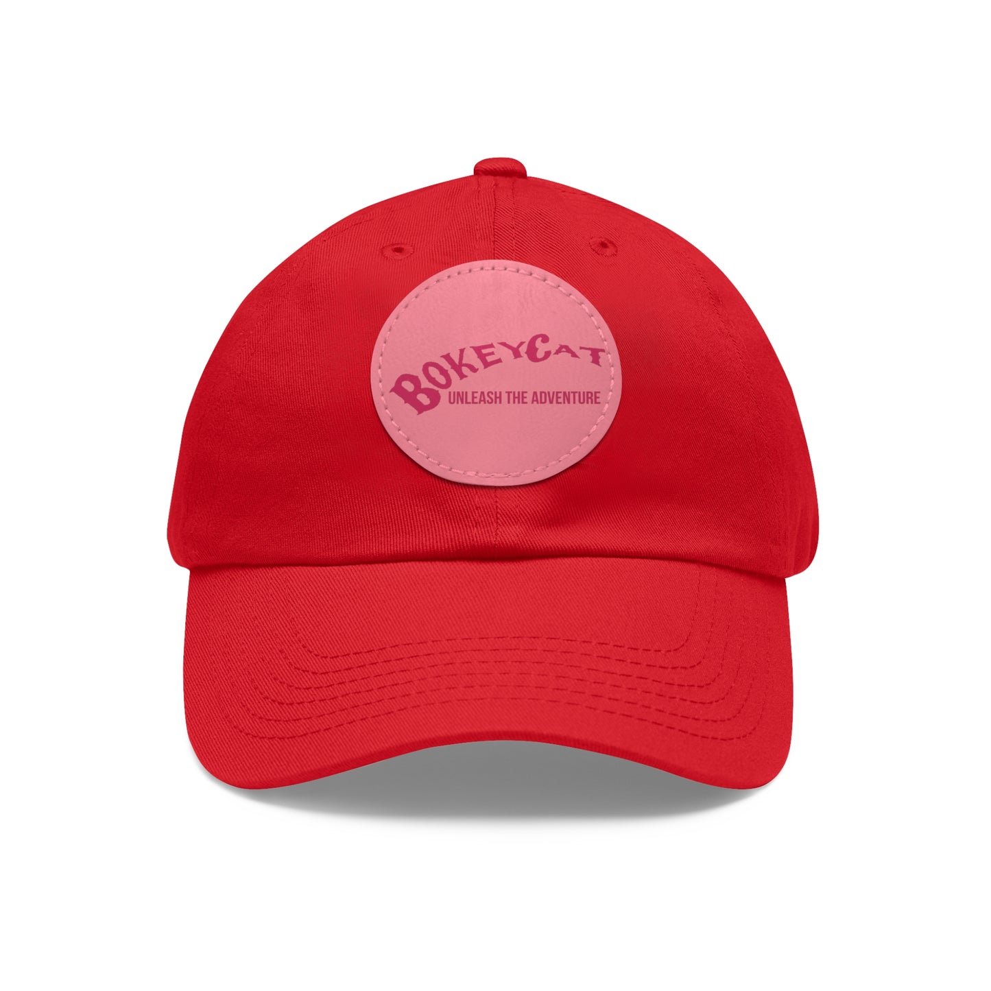 BokeyCat Dad Hat with Leather Patch (Round)