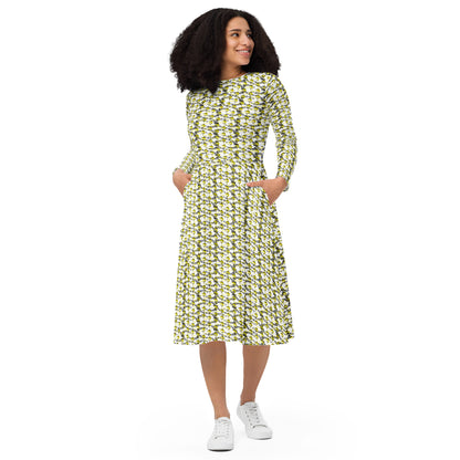 BokeyCat long sleeve midi dress