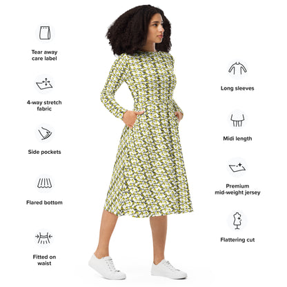 BokeyCat long sleeve midi dress