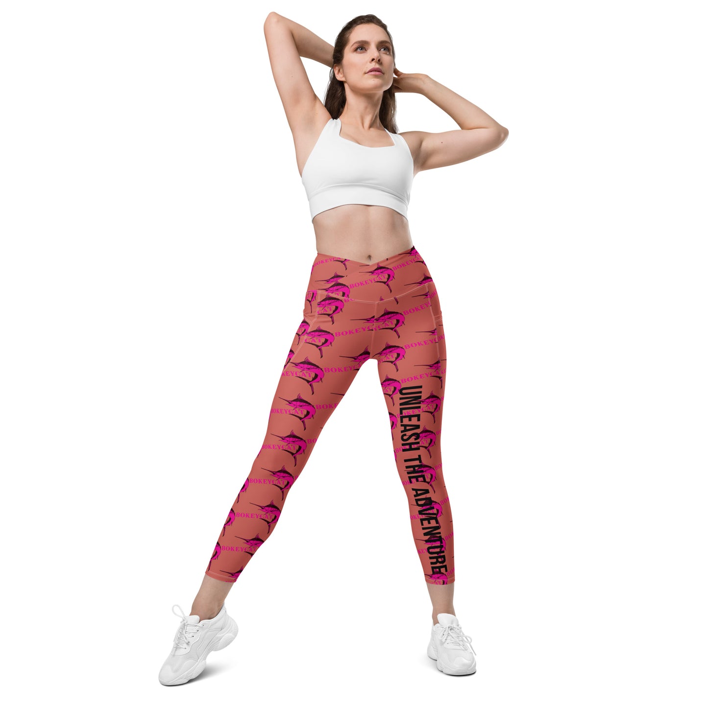 BokeyCat Crossover leggings with pockets