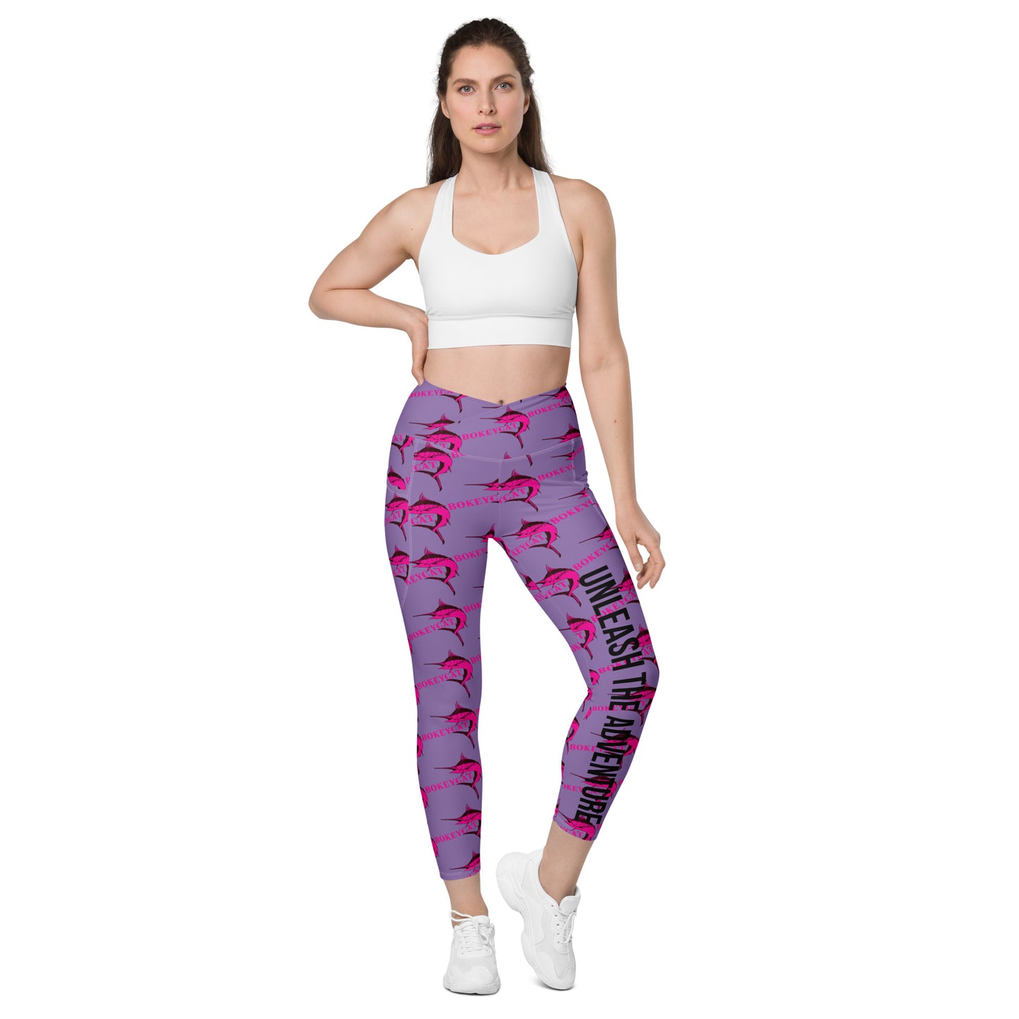 BokeyCat Crossover leggings with pockets