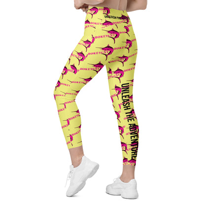 BokeyCat Crossover leggings with pockets