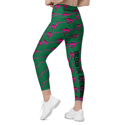 BokeyCat Crossover leggings with pockets