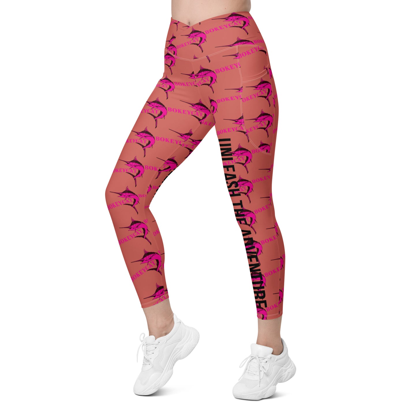 BokeyCat Crossover leggings with pockets