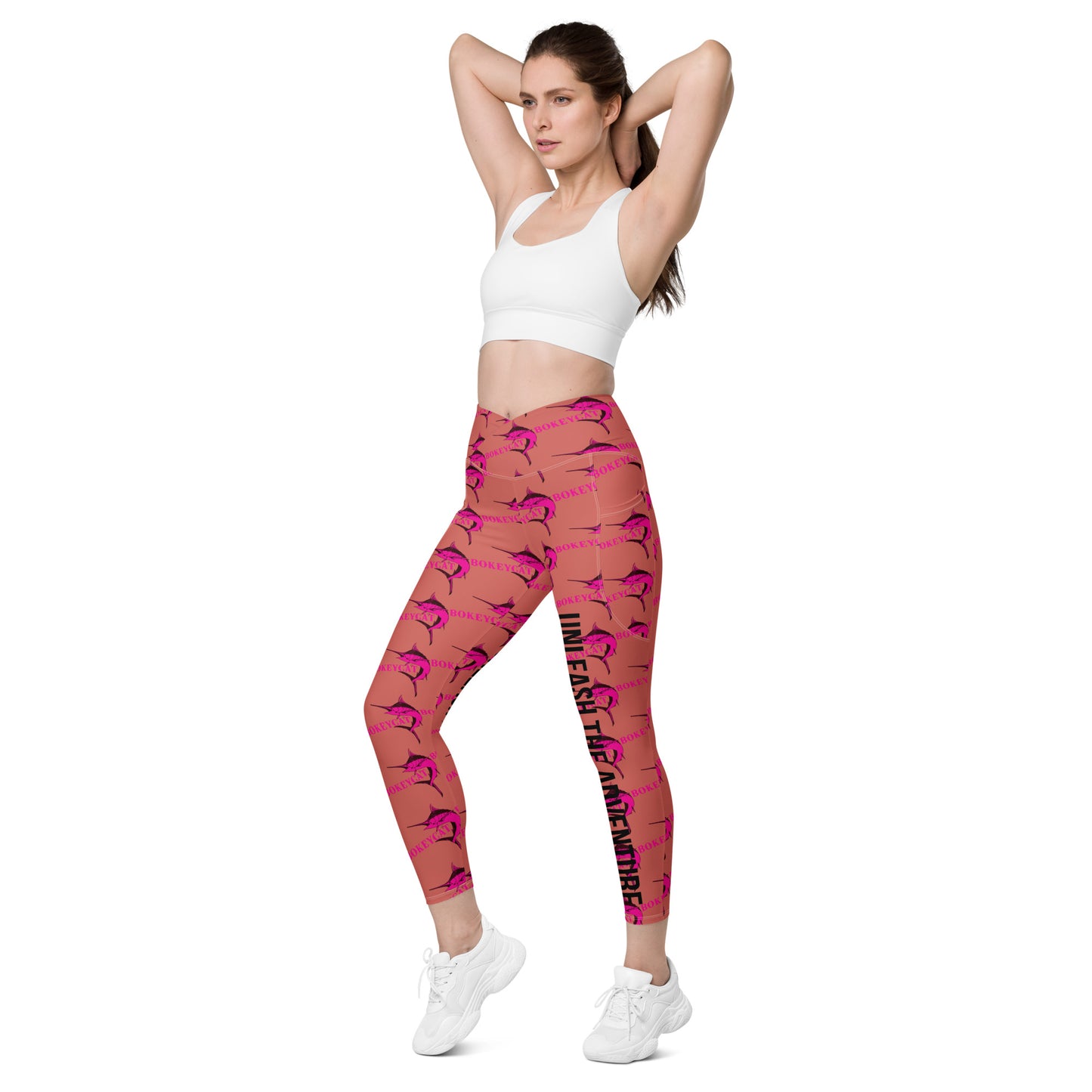 BokeyCat Crossover leggings with pockets