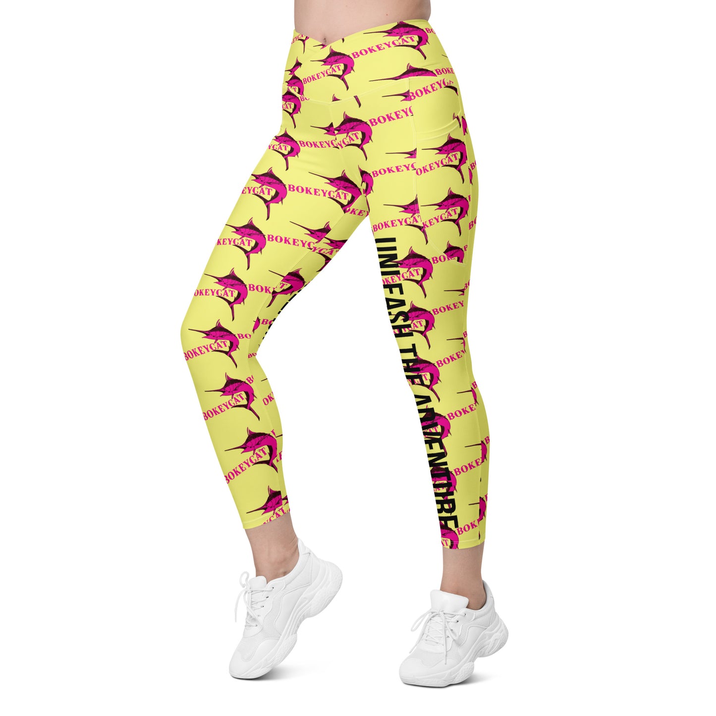 BokeyCat Crossover leggings with pockets