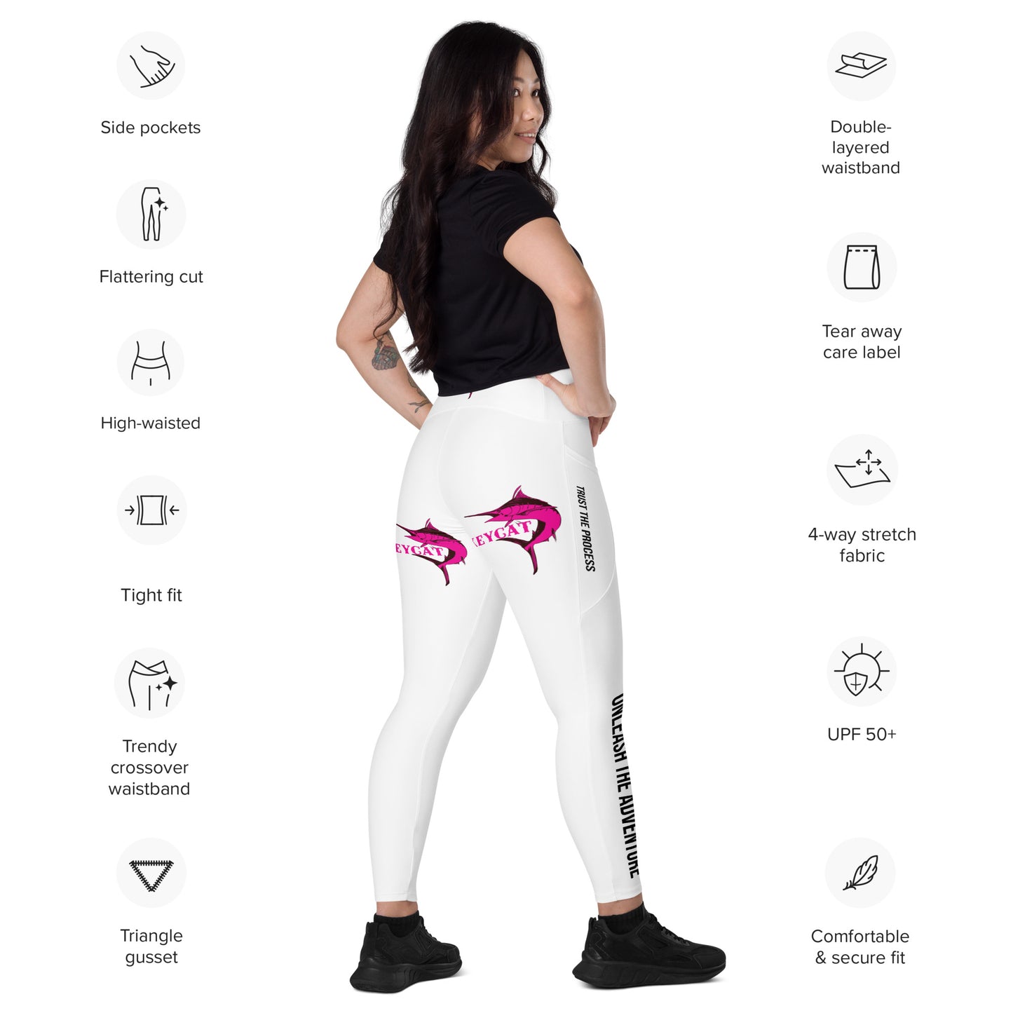 BokeyCat Crossover leggings with pockets