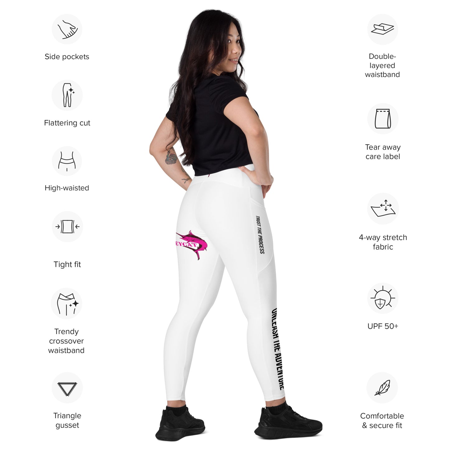 BokeyCat Crossover leggings with pockets