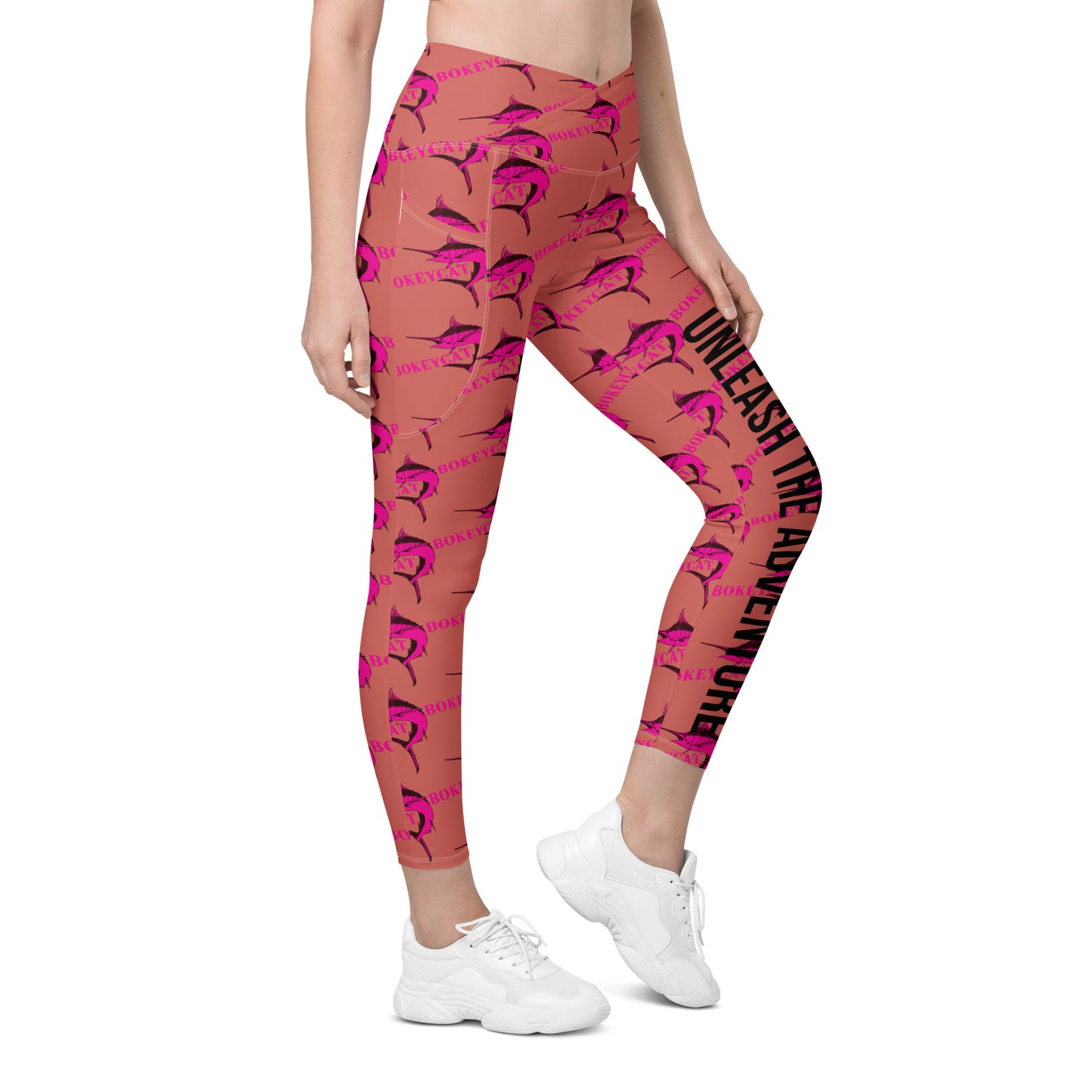 BokeyCat Crossover leggings with pockets