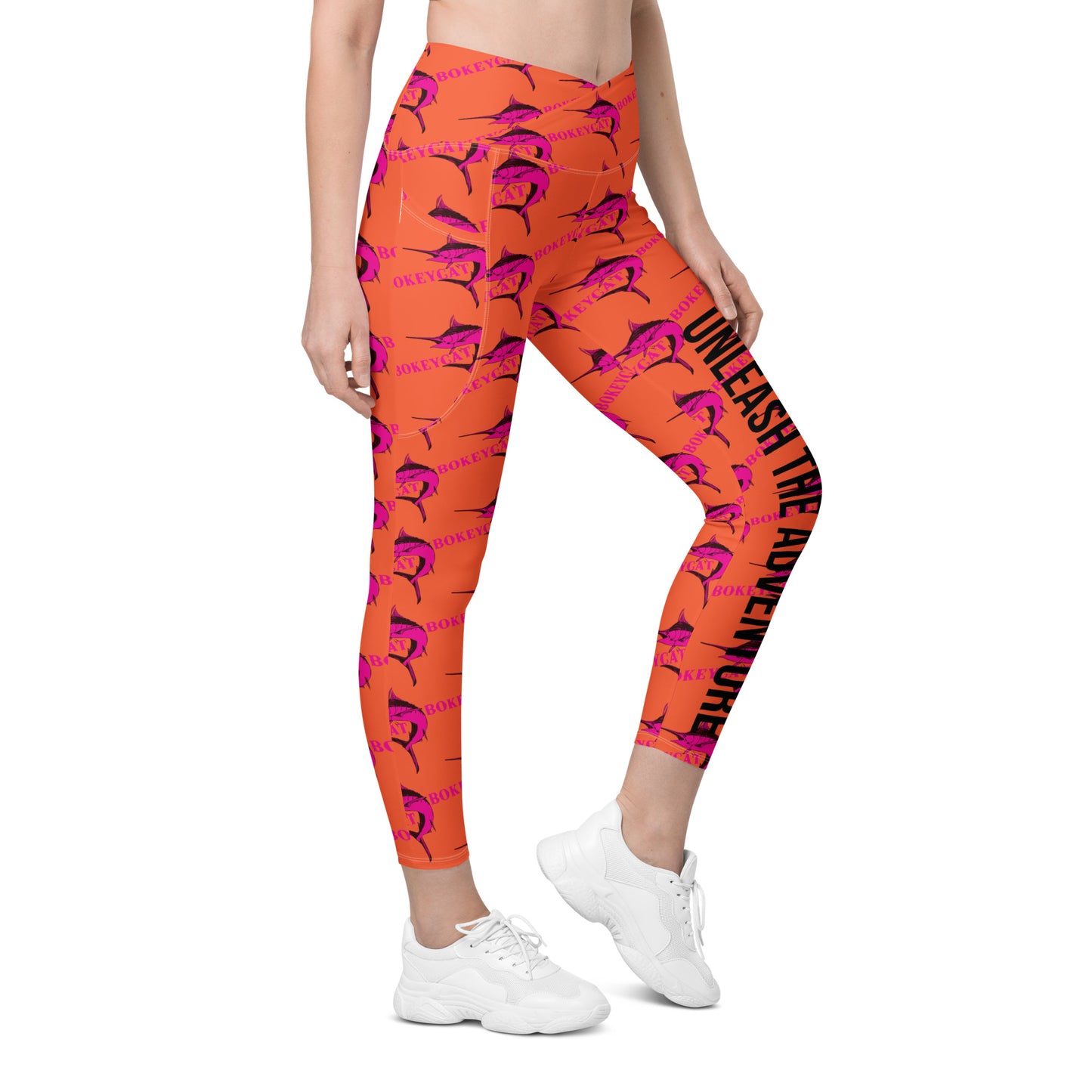 BokeyCat Crossover leggings with pockets