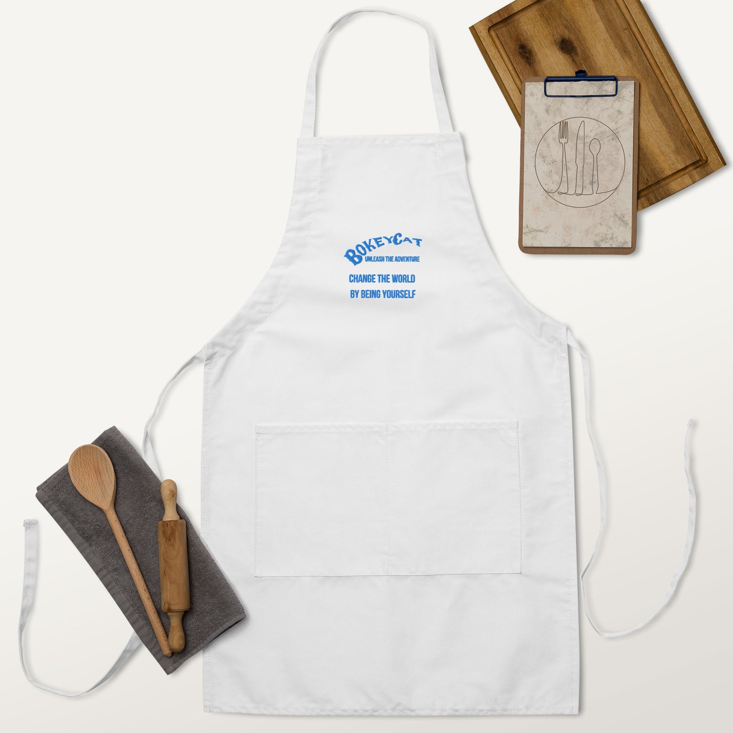 BokeyCat Embroidered Apron