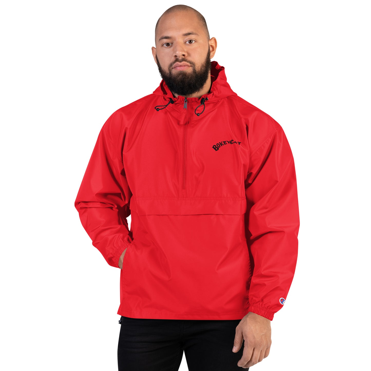 BokeyCat Embroidered Champion Packable Jacket