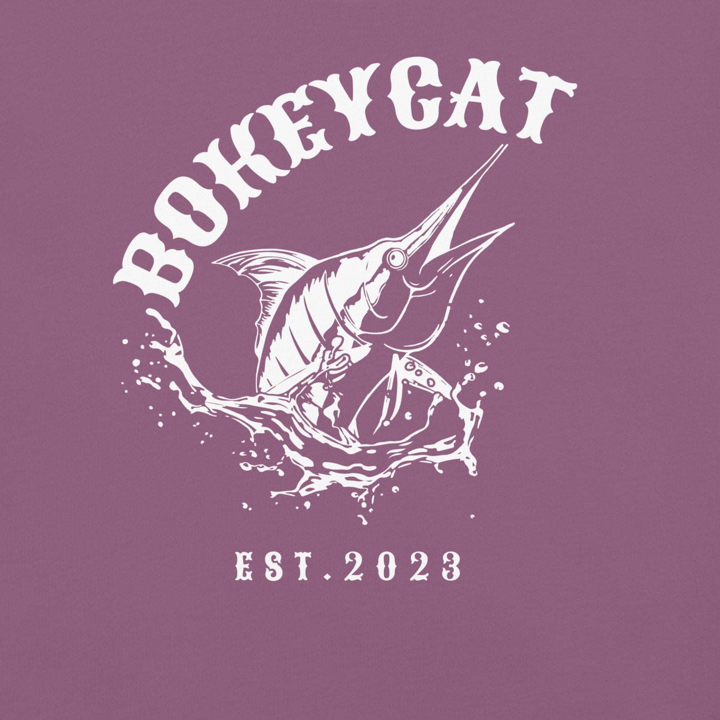 BokeyCat Unisex garment-dyed heavyweight t-shirt (print is off white in color on back of shirt)