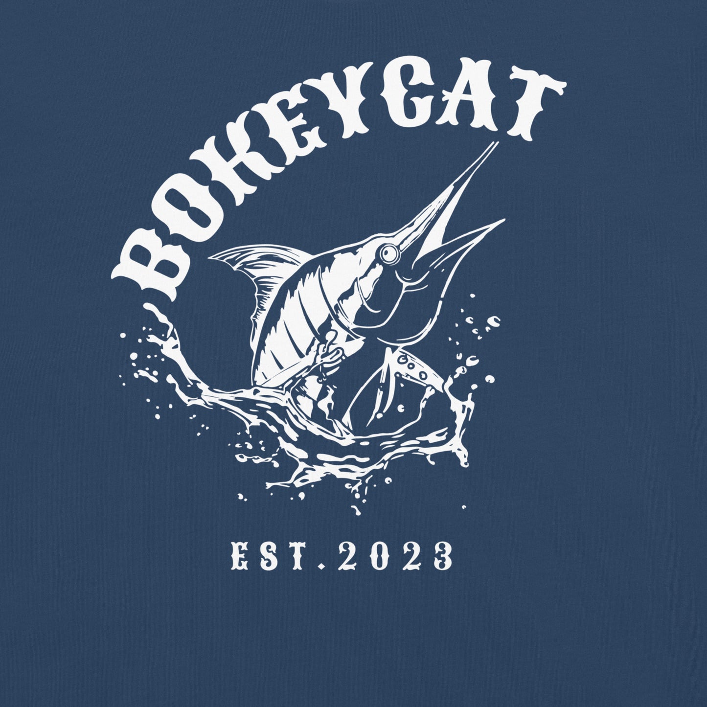 BokeyCat Unisex garment-dyed heavyweight t-shirt (print is off white in color on back of shirt)