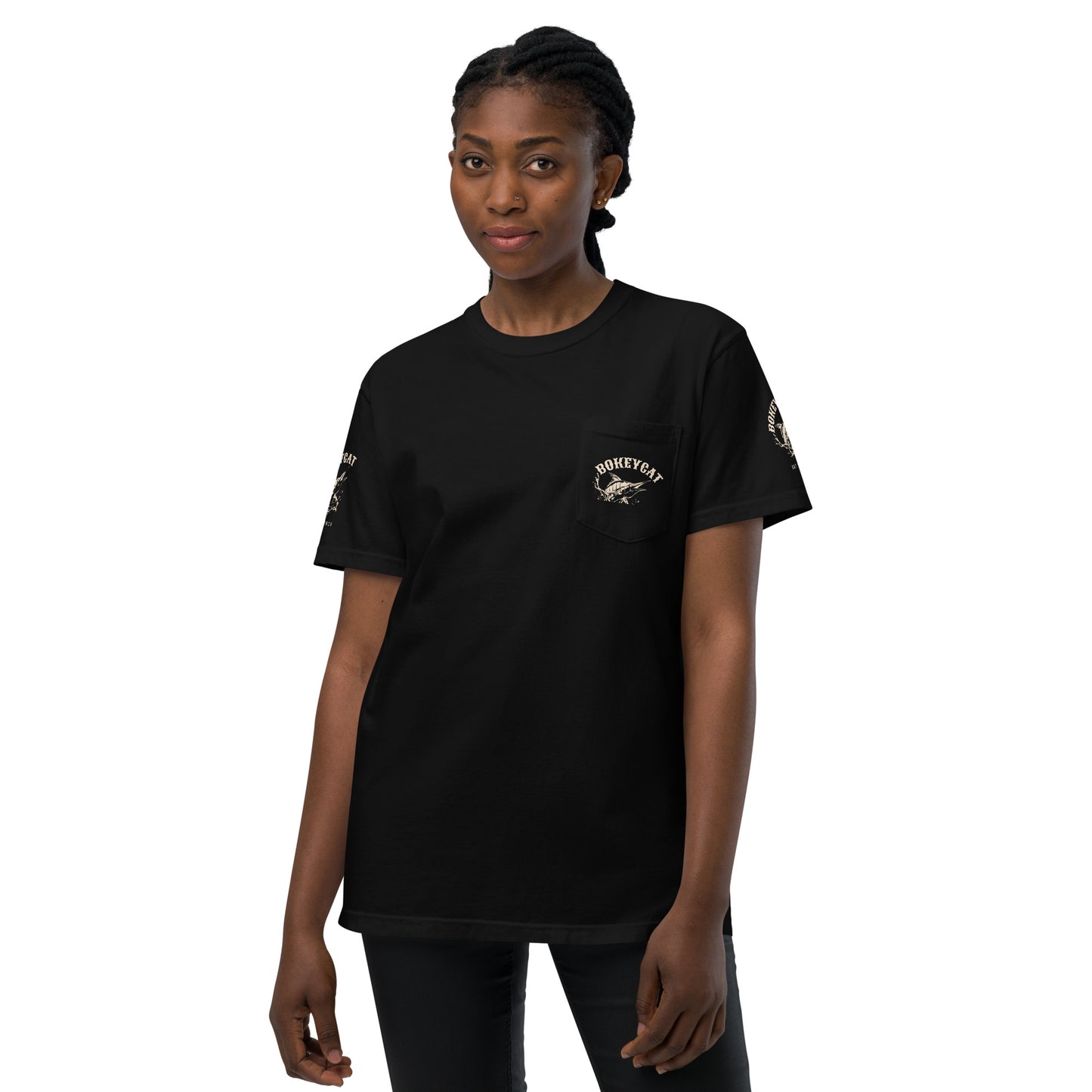 BokeyCat Unisex garment-dyed pocket t-shirt