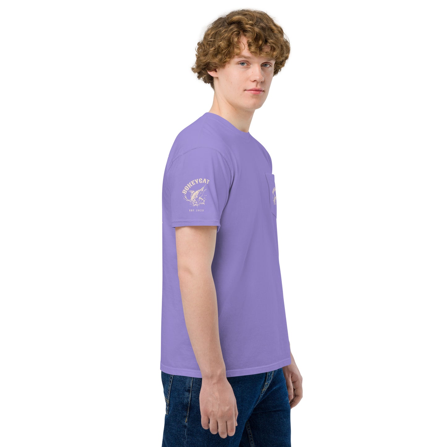 BokeyCat Unisex garment-dyed pocket t-shirt