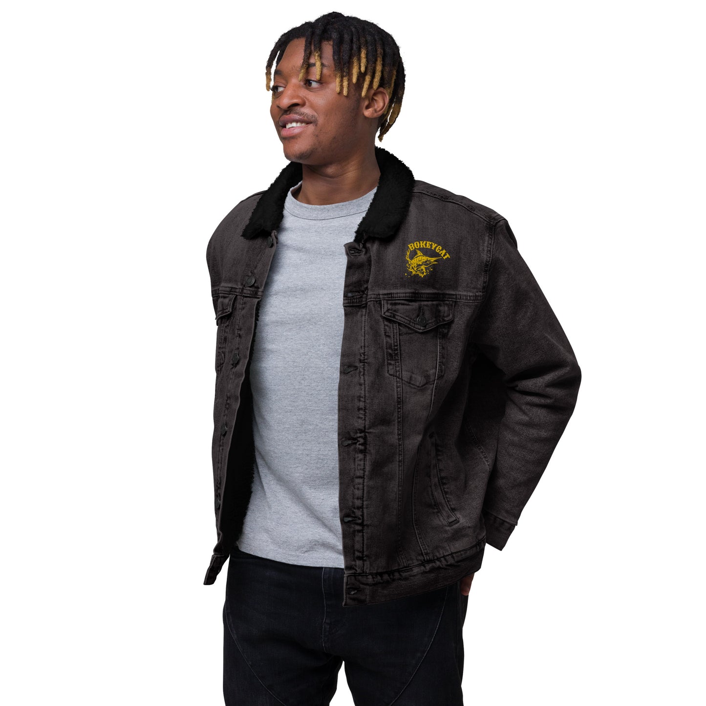 BokeyCat Unisex denim sherpa jacket