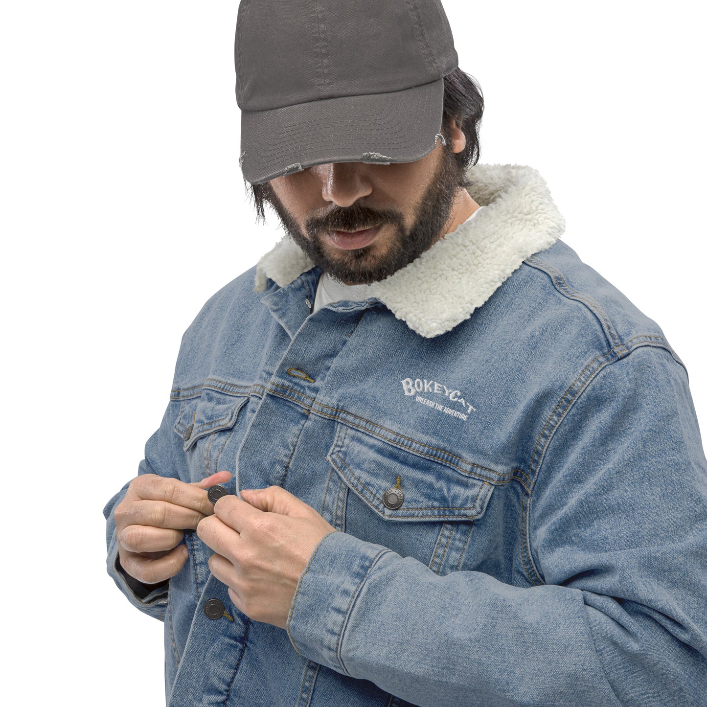 BokeyCat Unisex denim sherpa jacket