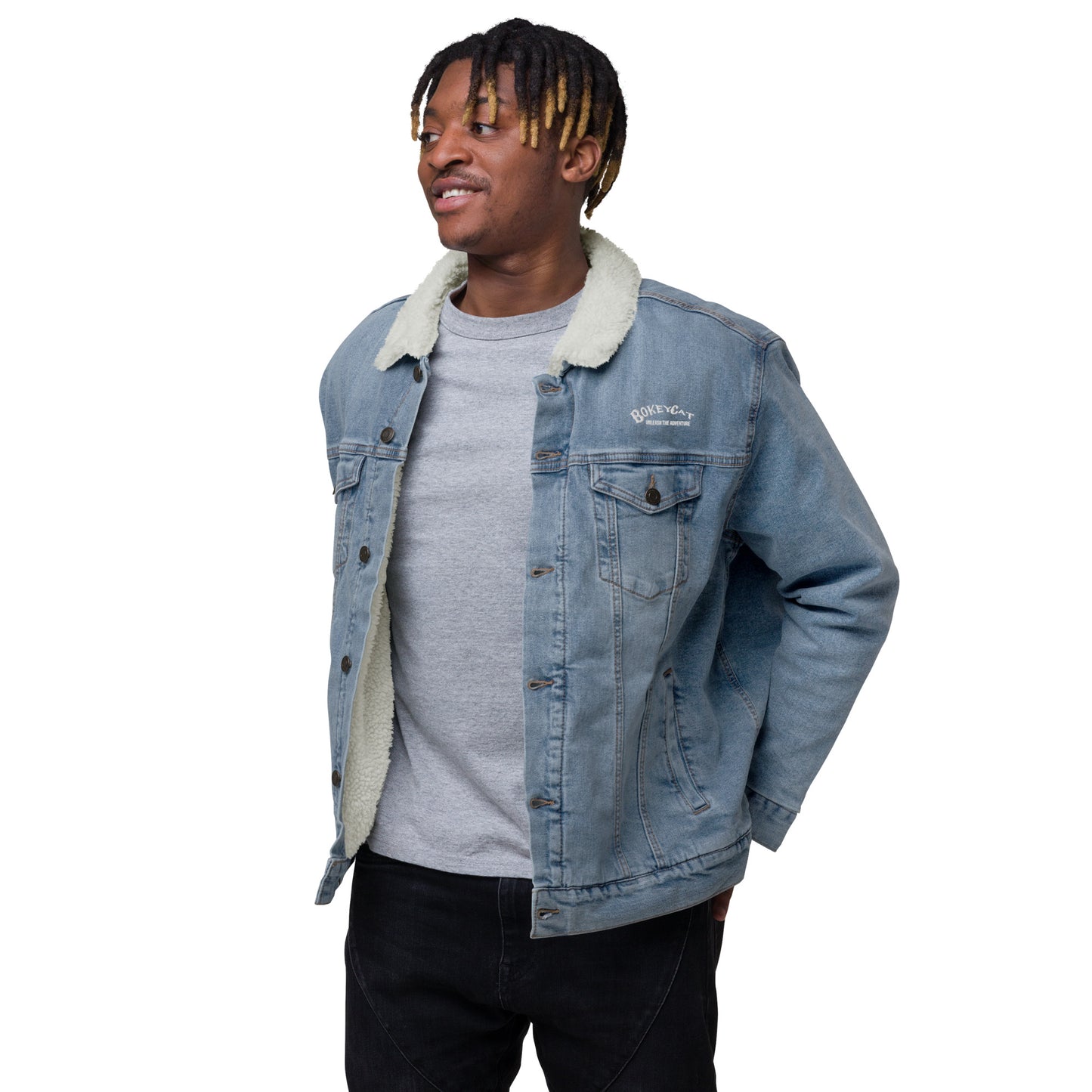 BokeyCat Unisex denim sherpa jacket