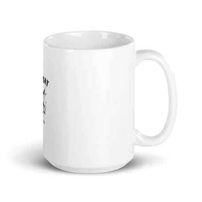 BokeyCat White glossy mug